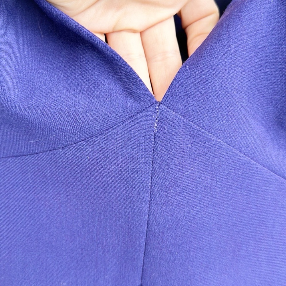 Black Halo Eva Keyhole Ruffle Royal Purple Dress size 8 - Picture 6 of 12